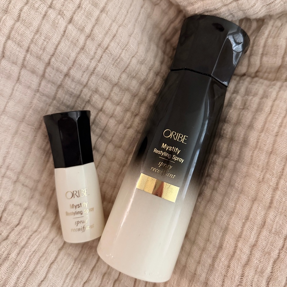 Oribe Mystify Restyling Spray 5.9oz (60%+ remaining) and Travel Size 0.67 (NWT)